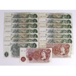 Bank of England (15), Fforde, Hollom & O'Brien a range of 10 Shillings and 1 Pound notes including
