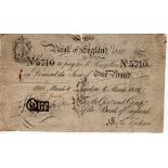 Henry Hase 1 Pound dated 6th March 1818, a scarcer early date, serial No. 5710, (B201b, Pick190)