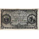 Isle of Man, Martins Bank Limited 1 Pound dated 1st October 1938, scarce earlier date, signed J.M.