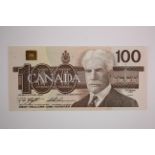 Canada 100 Dollars dated 1988, signed Knight & Thiessen, serial BJL 9558229 (TBB B362c, Pick99c)