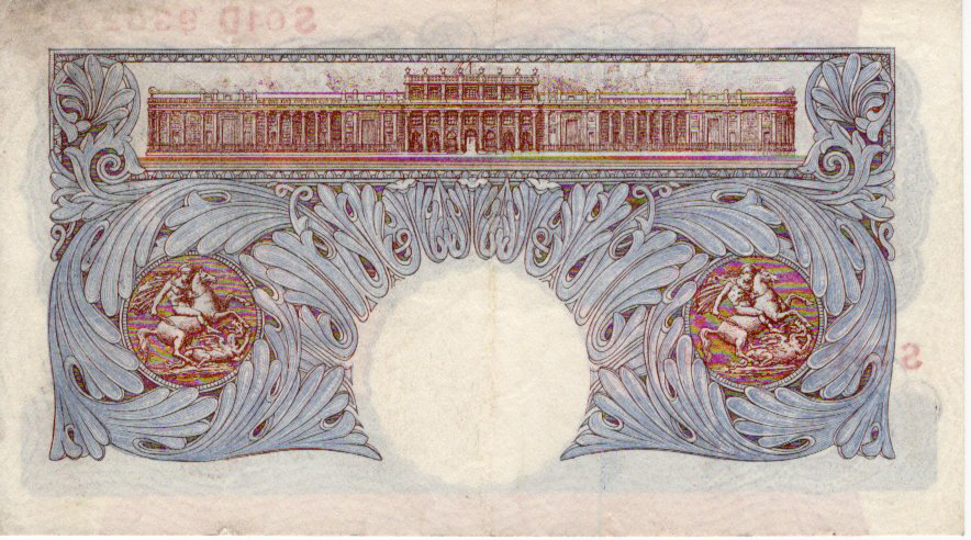 Peppiatt 1 Pound issued 1940, scarce REPLACEMENT note S04D 936239, blue WW2 emergency issue (B250, - Image 2 of 2