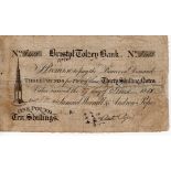 Bristol Tolzey Bank 1 Pound 10 Shillings dated 27th June 1818 for Samuel Worrall & Andrew Pope,