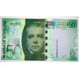 Scotland, Bank of Scotland 50 Pounds dated 19th January 2009, Falkirk Wheel, serial AB707962 (PMS