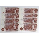 Fforde 10 Shillings (8), a consecutively numbered run of REPLACEMENT notes, serial M75 318622 -