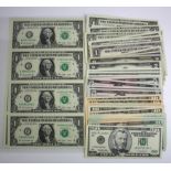 USA (46), an interesting collection including 2 Dollars and 1 Dollar dated 2009 in 2 UNCUT sheets of