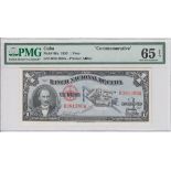 Cuba 1 Peso dated series of 1953, Commemorative note Centennial Birth of Jose Marti, serial