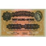 East African Currency Board 20 Shillings or 1 Pound dated 1st January 1955, serial G79 00782 (TBB