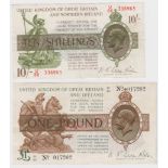 Warren Fisher (2), 10 Shillings issued 1927, serial U/86 336963, rarer Great Britain & Northern