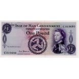 Isle of Man 1 Pound issued 1970, signed P.H.G. Stallard, serial C019680, (IMPM M505, Pick25b)