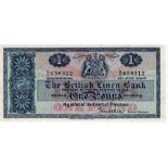 Scotland, British Linen Bank 1 Pound dated 13th June 1967, signed Thomas W. Walker, serial Q/4