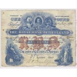 Scotland, Royal Bank of Scotland 1 Pound dated 25th July 1916, rare early date, signed D.S. Lunan