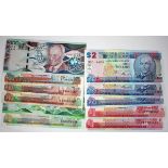 Barbados (11), including 100 Dollars dated 2013, 50 Dollars 2007, a range of 10 Dollars, 5