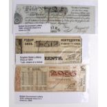 English Lottery Tickets (3), Branscomb & Co. 1/16th share dated 1809, T. Bish 16th share dated 1816,