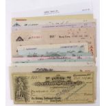 Cheques (15), including Hong Kong Tai Sang Bank, London & San Francisco Bank, First National Bank