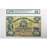 Scotland, National Bank of Scotland 5 Pounds dated 1st October 1953, signed Dandie & Brown, large