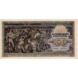 Yugoslavia 100 Dinara dated 1st May 1953, serial AT 559002 (Pick68) about Uncirculated