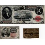 USA (3), 2 Dollars dated series 1917, signed Speelman & White, Thomas Jefferson at left, serial