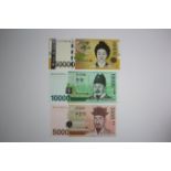 South Korea (3), 50000 Won issued 2009, 10000 Won issued 2007 & 5000 Won issued 2006 (TBB B251 -