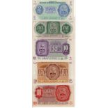 Libya Tripolitania (5), comprising 100 Lire, 50 Lire, 10 Lire, 5 Lire and 2 Lire issued 1943 for