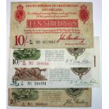 Bradbury & Warren Fisher (4), Bradbury 10 Shillings issued 1915, serial S1/86 072983 (T13.2,