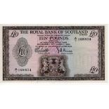 Scotland, Royal Bank of Scotland 10 Pounds dated 19th March 1969, signed Robertson & Burke, serial