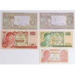 Indonesia (5) a set of REPLACEMENT notes from the 1960's, 100 Rupiah, 25 Rupiah and 1 Rupiah all