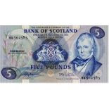 Scotland, Bank of Scotland 5 Pounds dated 28th November 1980, signed Lord Clydesmuir and D.B.