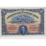 Scotland, Commercial Bank 5 Pounds dated 5th January 1943, signed James Thomson & John Erskine,