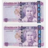 Jersey 100 Pounds (2) issued 2012, commemorative issue Queen Elizabeth II Diamond Jubilee, a