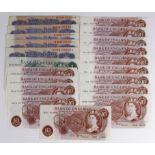 Bank of England (20), Peppiatt 1 Pound (5) issued 1940 blue WW2 emergency issue, Hollom 10 Shillings