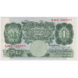 Beale 1 Pound issued 1950, scarce REPLACEMENT note, serial S40S 596037 (B269, Pick369b) light centre