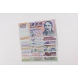 Hungary (7), comprising 20000 Forint 2009, 10000 Forint 2012, 5000 Forint 2010, 2000 Forint 2010,