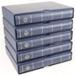 Banknote albums (5), top quality Leuchtturm Lighthouse albums with slip cases, all with sleeves,