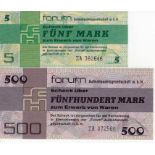 Germany, Democratic Republic (2), a pair of 'ZA' prefix REPLACEMENT foreign exchange certificates,