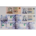 Scotland, Clydesdale Bank (7) 10 Pounds dated 1998, 5 Pounds (6) dated 1994, 1996 LOW No. 000185