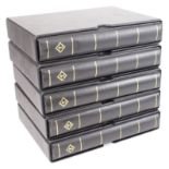 Banknote albums (5), top quality Leuchtturm Lighthouse albums with slip cases, all with sleeves,