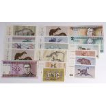 Lithuania (17), including 1 to 100 Talonas dated 1991, 500 Talonu dated 1993, 20 Litu dated 2007,