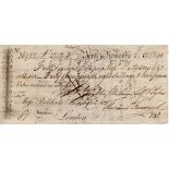 Newcastle, Bank in Newcastle upon tyne, 40 Day Sight Note dated 1808 for 47 Pounds, 8 Shillings &