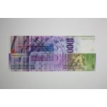 Switzerland 1000 Franken dated 2006, serial No. 06B 0219673 (TBB B354c, Pick74c) Uncirculated