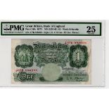 O' Brien 1 Pound issued 1955, very rare 'LUCKY 8's' SOLID serial number J07K 888888 (B273, Pick369c)