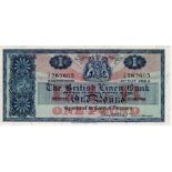 Scotland, British Linen Bank 1 Pound dated 4th May 1964, signed Thomas W. Walker, serial I/4