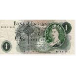 Hollom 1 Pound issued 1963, very rare FIRST RUN REPLACEMENT note, serial M01N 415441 (B293,