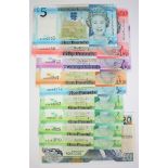 Jersey (10), 50 Pounds, 20 Pounds, 10 Pounds, 5 Pounds (2) including one REPLACEMENT note and 1