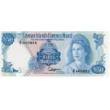 Cayman Islands 50 Dollars dated 1974 (issued 1987), scarce 'Z/1' prefix REPLACEMENT note serial Z/