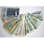 Great Britain (50), comprising Bank of England 5 Pounds (2), 10 Shillings (3), Guernsey 1 Pound (3),