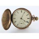 Gents gold plated Full hunter pocket watch by Columbia (movement no. 171210). In a highly
