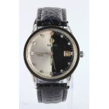 Gents Rado Starliner 999 Automatic wristwatch circa 1970s. The two-tone silver/black dial with