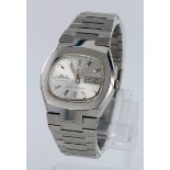 Gents stainles steel cased Mido "Multi-Star" automatic wristwatch . The oblong dial with silvered