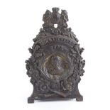 Cast iron money box 'Our Kitchener Bank, 1914', height 17cm, width 10.5cm, depth 4.5cm approx.