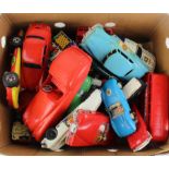 Toys. A collection of moulded plastic toy cars, circa mid 20th Century, makers include Marx, Hoda,